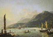 Hodges' painting of HMS Resolution and HMS Adventure in Matavai Bay, Tahiti William Hodges